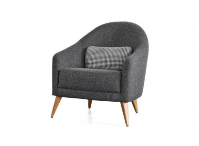 Designer zachte grijze fauteuils luxe woonkamer bekleding textiel lounge club