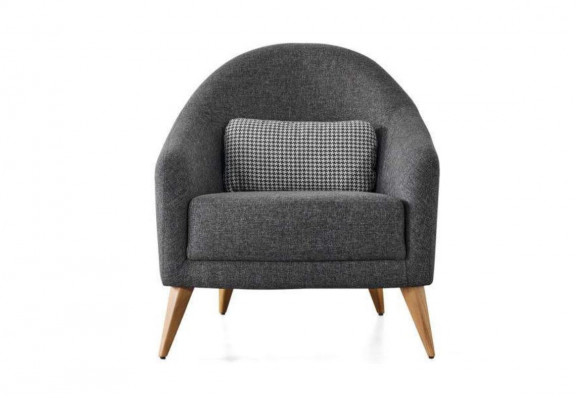 Designer zachte grijze fauteuils luxe woonkamer bekleding textiel lounge club