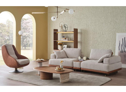 Moderne bankstel 3+1 zits beige design set woonkamer bankstel