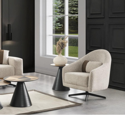 Luxe fauteuil Stijlvol Meubels Woonkamer Ontwerp Draaibare Lounge Club Hout