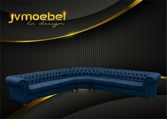 Hoekbank Bank Ontwerp Chesterfield Bank Textiel Stof Woonlandschap Garnituren