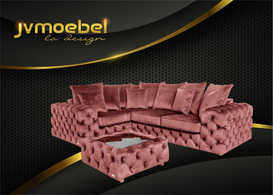 Hoekbank Bank Bankstel Hoekbank L-vorm salontafel textiel woonlandschap