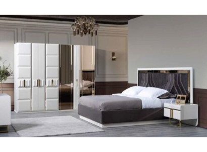 Luxe slaapkamer set met kledingkast, bed en nachtkastjes 4-delig.