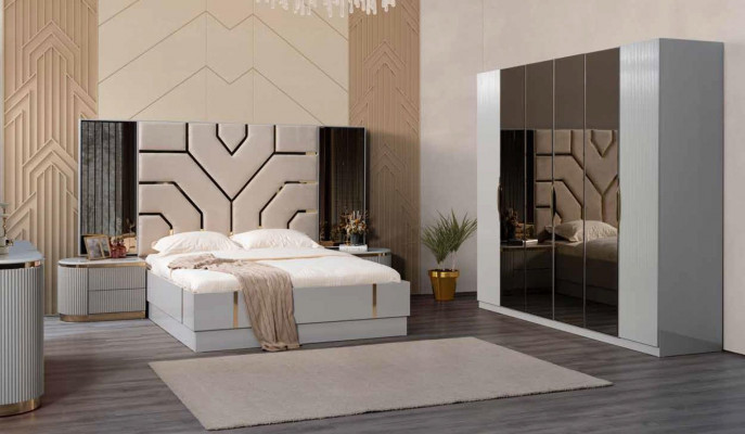 Exclusieve slaapkamerdroom: designermeubelen in moderne stijl.