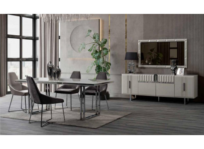 Eettafel Luxe Tafel Roestvrij Staal Wit Woonkamer Eettafels Tafels Meubels