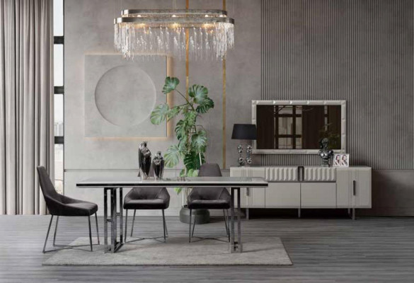 Eettafel Luxe Tafel Roestvrij Staal Wit Woonkamer Eettafels Tafels Meubels