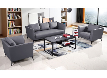 Leren bankstel bankstel 3+1+1 zits set suite bank bank designbank