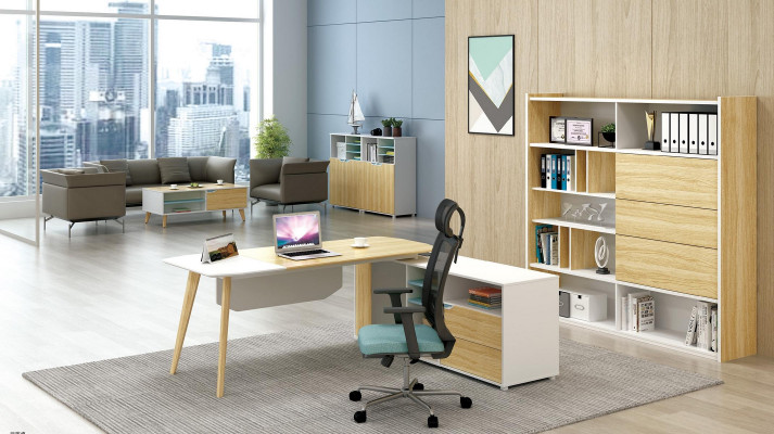 Tafel & archiefkast kantoorinrichting 2-dlg. Chef plank set bureau