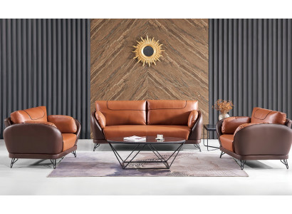 Moderne bank bankbekleding lederen bankstel bankstel kantoorinrichting 3+1+1