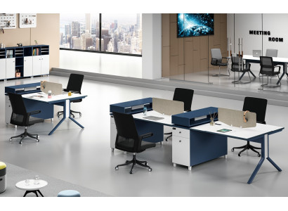Tafel Kantoor Meubels Inrichting Tafels Callcenter Hout 4 Werkplekken