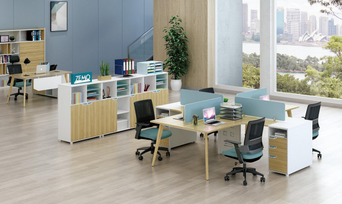 Callcenter 4 werkplekken Bureau Meubilair Inrichting Uitrusting