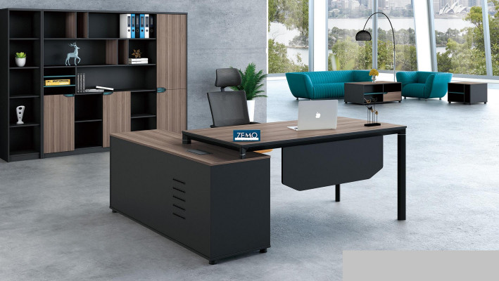 Kantoorinrichting 2-delige set Chef Bureau + Archiefkast Tafels Plank Bureau