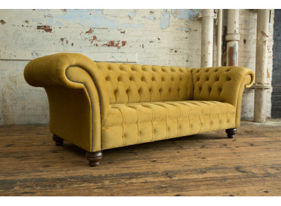 Ontwerper Chesterfield bankstel bank bankstel set in fluweel 4-delig.
