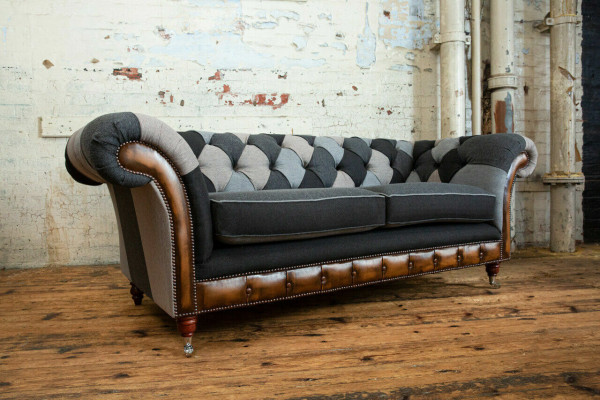 Duurzaam Chesterfield bank bankstel bekleding van microvezel stof zitkussens