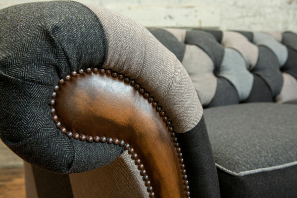 Duurzaam Chesterfield bank bankstel bekleding van microvezel stof zitkussens