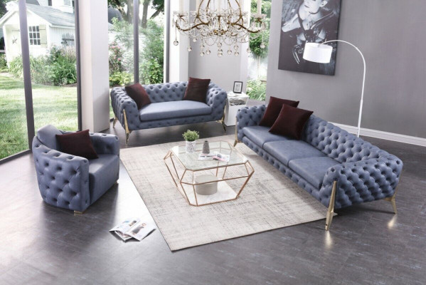 Luxe hoogwaardige bank bank bekleding stoel 3+2+1 set Chesterfield meubels
