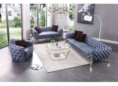 Luxe hoogwaardige bank bank bekleding stoel 3+2+1 set Chesterfield meubels