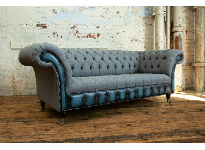 Ontwerper Chesterfield grijze bankstellen gestoffeerde bankstellen Textiel Relax meubels
