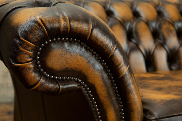 Edler Chesterfield Bruine Driezitter Luxe Gestoffeerde Banken Ontwerpers Sofa's