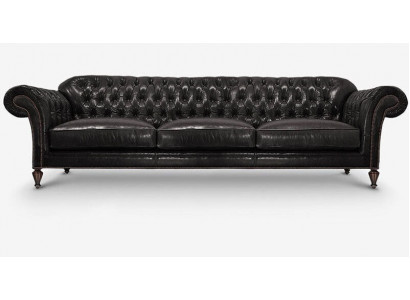 Klassiek Chesterfield bankstel Compleet set bank Sofa bekleding leer