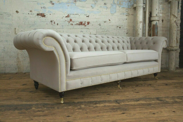 Sofa 4 zits XXL bank Zit kussens Banken Chesterfield Design