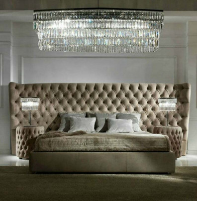 Bedbekleding Luxe Tweepersoonsbedden Slaapkamer Stof Chesterfield King Size