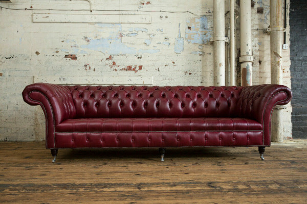 Chesterfield Design Bank 4-Zits Bank Bekleding Luxe Klassieke Stoffen Bankstellen