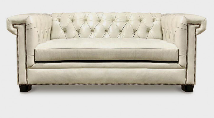 Chesterfield luxe bank gestoffeerde lederen set 3-zits bankstel