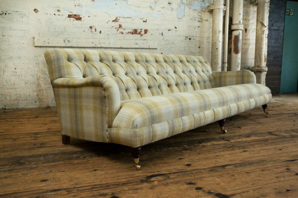 Chesterfield gestoffeerde bankstellen Design textielbank 4-zitsbank Luxe designbank
