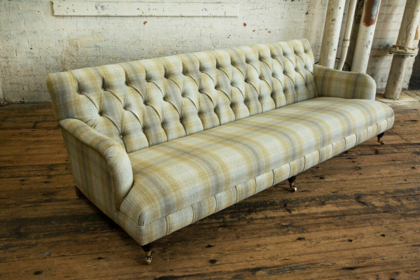 Chesterfield gestoffeerde bankstellen Design textielbank 4-zitsbank Luxe designbank