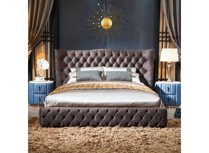 Bruin Chesterfield bed Slaapkamer Textiel Bedden Fluweel Groot Hotelbedden