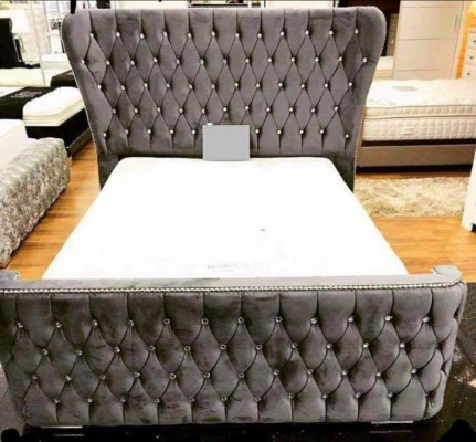 Chesterfield textiel bed slaapkamer bedden dubbel gestoffeerd 140/160/180/200 cm  Chesterfield textiel bed slaapkamer bedden dubbel gestoffeerd 140/160/180/200 cm