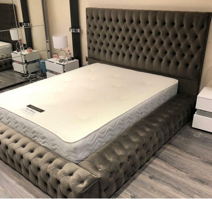 Chesterfield textiel bed slaapkamer bedden tweepersoons gestoffeerd 140/160/180/200 cm  Chesterfield textielbed slaapkamerbedden tweepersoons gestoffeerd 140/160/180/200 cm