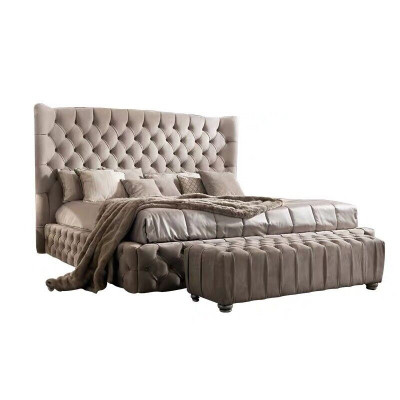 Echt Chesterfield bed Dubbele hotelbedden Stoffen bekleding 160x200cm Nieuw