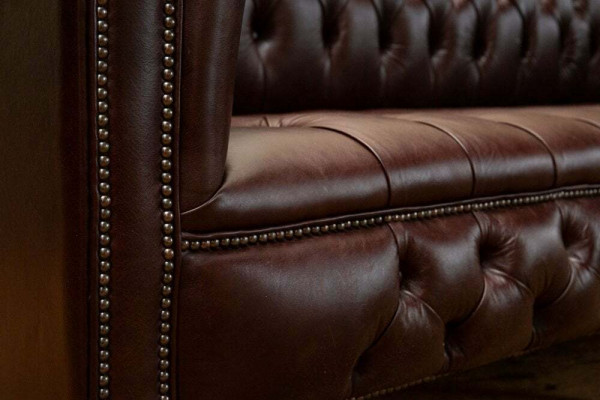 Bruine Chesterfield 4-zits Klassieke Luxe Barok Rococo Bank.