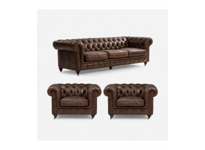 Bankstel 3+1 zitsbank bekleding zitbank Chesterfield bankstellen textiel leer nieuw