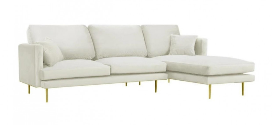 Elegante witte uitstraling voor uw exclusieve designbank in luxe L-vormige stijl.
