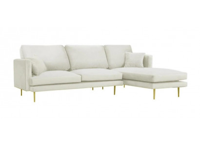 Elegante witte uitstraling voor uw exclusieve designbank in luxe L-vormige stijl.