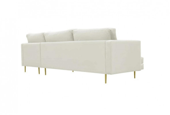 Elegante witte uitstraling voor uw exclusieve designbank in luxe L-vormige stijl.