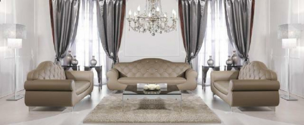 Beige bankstel Chesterfield banken bekleding 3+1+1 Set meubelstuk
