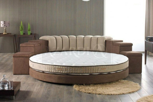 Rond bed Rond ontwerp Bedtextiel Dubbel Luxe Hotel Frame Slaapkamer