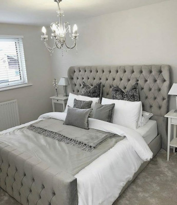 Chesterfield Designer Bed Slaapkamer Textiel Lederen Bekleding 140/160/180/200 cm