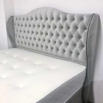 Chesterfield Bed Design Slaapkamer Engelse Bedden 180x200 cm Textiel Bekleding