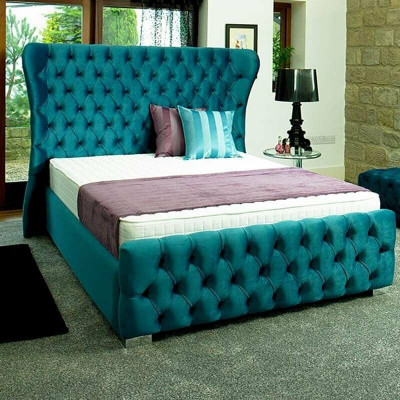 Chesterfield Turquoise Groen Designer Bed Slaapkamer Textiel Lederen Bekleding 180x200 cm -> Chesterfield Turquoise Groen Designer Bed Slaapkamer Textiel Lederen Bekleding 180x200 cm
