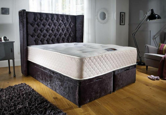 Chesterfield Designer Bed Slaapkamer Textiel Leer Bekleding Fluweel 160x200 Nieuw