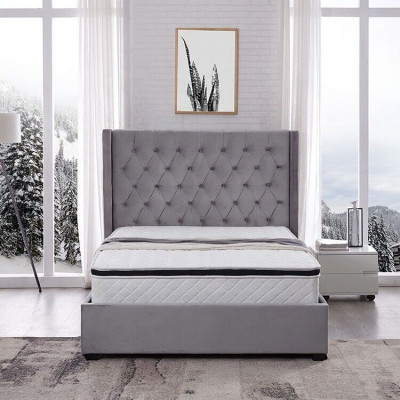 Bed Chesterfield gestoffeerd bed Luxe slaapkamerdesignbedden textiel leer Nieuw