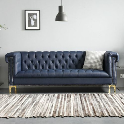 Chesterfield Leder Bekleding Design Bank Luxe Bank Klassieke Bank 3-Zits Nieuw
