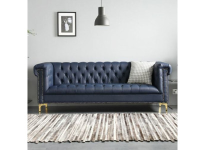Chesterfield Leder Bekleding Design Bank Luxe Bank Klassieke Bank 3-Zits Nieuw