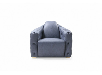 Italiaans designbankstel 2x fauteuil bankstel set 1+1 zitkussen set Chesterfield nieuw