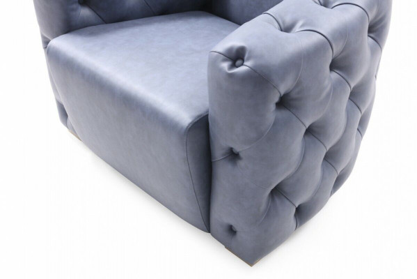 Italiaans designbankstel 2x fauteuil bankstel set 1+1 zitkussen set Chesterfield nieuw